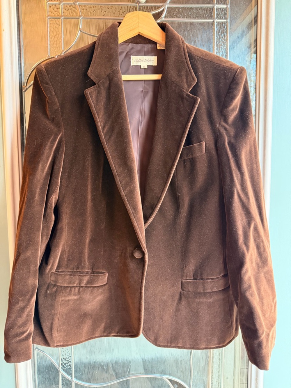 Vintage Women's Brown Velvet Blazer Jacket GORGEOUS!!